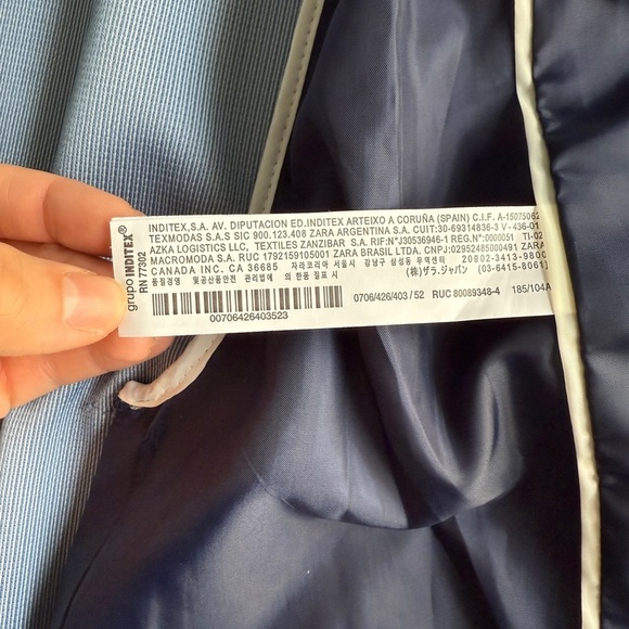 Zara Men's Sport Coat Blazer Blue Sz 42 Large L Business Casual Lightweight - Picture 11 of 14